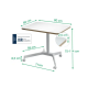 Birou ergonomic LEITZ Ergo, pneumatic, ajustabil pe inaltime, pentru pozitia sezut/ in picioare, alb