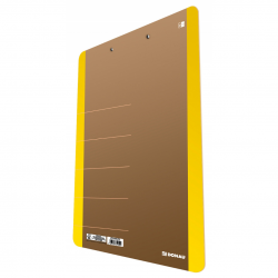 Clipboard dublu A4, carton 900gsm, colturi rotunjite, DONAU Life - margine galbena
