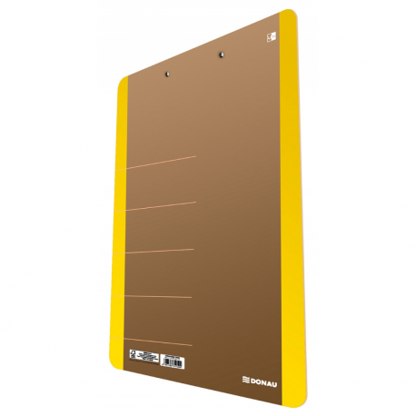 Clipboard dublu A4, carton 900gsm, colturi rotunjite, DONAU Life - margine galbena