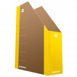 Suport vertical pentru cataloage, A4 - 8cm latime, carton 800gsm, DONAU Life - margine galbena
