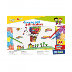 Bloc desen A4, 20 file - 70g/mp, coperta carton - foi albe