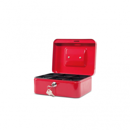 Caseta (cutie) metalica pentru bani, 200 x 170 x 90 mm, MAUL - rosie