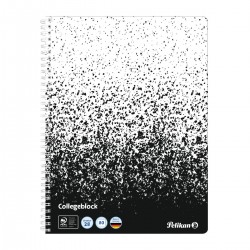CAIET A4 80 FILE SPIRA PATRATELE PERFORAT COLOR EDITION, PEFC, CULOARE ALB/NEGRU