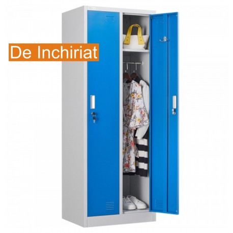 De Inchiriat - Vestiar metalic Premium 2 usi color albastru 600x450x1800 mm (LxlxH), Asamblat, Extra Plus