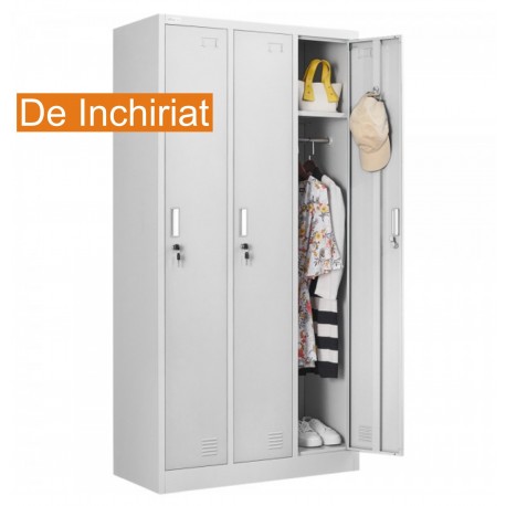 De Inchiriat - Vestiar metalic Premium 3 usi 900x450x1800 mm (LxlxH), Asamblat, Extra Plus Economisiti bani, timp si spatiu!