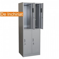 De Inchiriat - Vestiar metalic Premium cu 4 usi (2x2) 600x500x1800 mm (LxlxH), Asamblat, PLUS