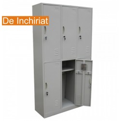 De Inchiriat - Vestiar metalic Premium cu 6 usi (3x2) 1000x350x1800 mm (LxlxH), Asamblat, PLUS