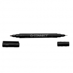 Marker CD/DVD cu 2 capete, varfuri - 0.4/1mm, Q-Connect - negru