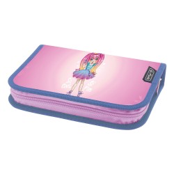 PENAR NEECHIPAT CU 2 CLAPE, FERMOAR ASCUNS, INTERIOR TEXTIL, DIMENSIUNE 13.5 X 19.5 X 3 CM, MOTIV FUN PRINCESS