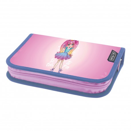 PENAR NEECHIPAT CU 2 CLAPE, FERMOAR ASCUNS, INTERIOR TEXTIL, DIMENSIUNE 13.5 X 19.5 X 3 CM, MOTIV FUN PRINCESS