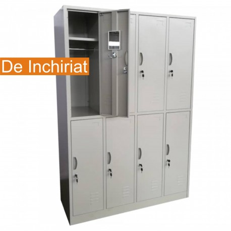 De Inchiriat - Vestiar metalic Premium cu 8 usi (4x2) 1200x500x1800 mm (LxlxH), Asamblat, PLUS