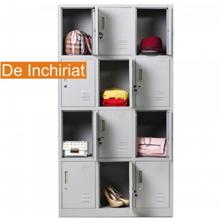 De Inchiriat - Vestiar metalic Premium pt. valori cu 12 compartimente, 1000x500x1800 mm (LxlxH), Asamblat, PLUS
