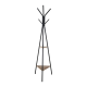 Cuier metalic 6 agatatori, 2 etajere pentru accesorii, Office Products Oslo - negru