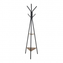 Cuier metalic 6 agatatori, 2 etajere pentru accesorii, Office Products Oslo - negru