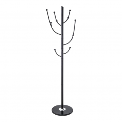 Cuier metalic 11 agatatori, baza din marmura, Office Products Helsinki - negru