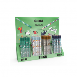 Display creioane, 4modele x 40buc(160buc)/display, SILKA Animal Jumbo