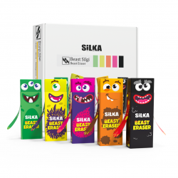 Display radiere pt creion, nu lasa reziduuri, 20buc/display, SILKA Beast - design monstri