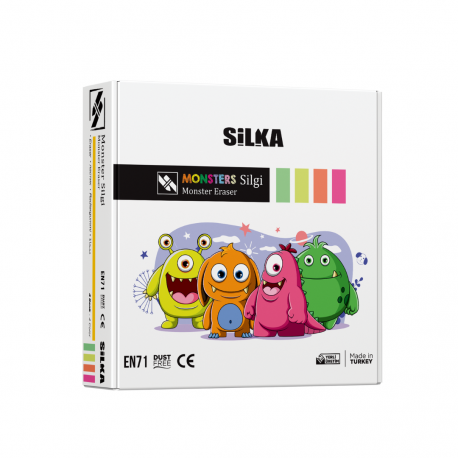 Display radiere pt creion, nu lasa reziduuri, 20buc/display, SILKA Moster - design monstri
