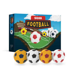 Display radiere pt creion, nu lasa reziduuri, 36buc/display, SILKA Football-forma rotunda, design as