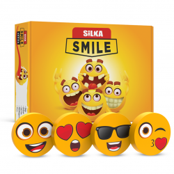 Display radiere pt creion, nu lasa reziduuri, 36buc/display, SILKA Smile-forma rotunda, design asort