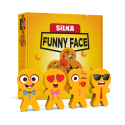 Display radiere pt creion, nu lasa reziduuri, 36buc/display, SILKA Funny Face - design omuleti funny