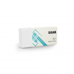 Radiera pentru creion, 39.5x18.5x12mm, PVC-free, nu lasa reziduuri, SILKA Text Mate - alba