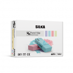 Radiera pentru creion, 44x22x13.5mm, PVC-free, nu lasa reziduuri, SILKA Pastel - culori asortate