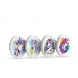 Radiera pentru creion, 44x58x10mm, PVC-free, nu lasa reziduuri, SILKA Unicorn - forma ovala - alba