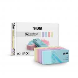 Radiera pentru creion, 39.5x18.5x12mm, PVC-free, nu lasa reziduuri, SILKA Pastel - culori asortate