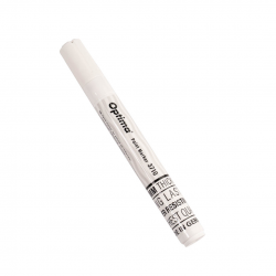 Marker cu vopsea Optima Paint 3710, varf rotund 4.5mm, grosime scriere 2-3mm - alb