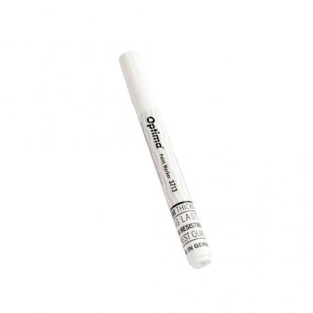 Marker cu vopsea Optima Paint 3713, varf rotund 2.0mm, grosime scriere 1-2mm - alb