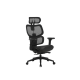 Scaun de birou, brate plastic, rotile, mesh textil, Office Products Hydra - negru