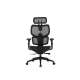 Scaun de birou, brate plastic, rotile, mesh textil, Office Products Hydra - negru