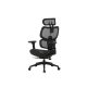 Scaun de birou, brate plastic, rotile, mesh textil, Office Products Hydra - negru