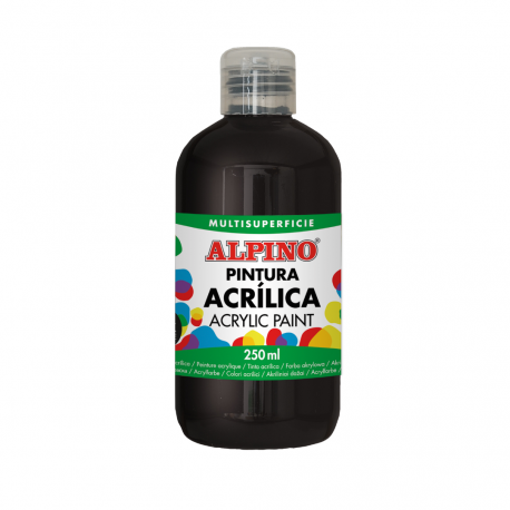Vopsea acrilica, 250ml, Alpino - negru