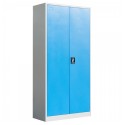Fiset dulap metalic 4 polite+baza, 180x80x35 cm, 60 kg/polita, usi color albastre, dulap metalic neasamblat