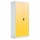 Fiset dulap metalic 4 polite+baza, 180x80x35 cm, 60 kg/polita, usi color galbene, dulap metalic neasamblat