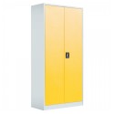 Fiset dulap metalic 4 polite+baza, 180x80x35 cm, 60 kg/polita, usi color galbene, dulap metalic neasamblat