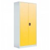 Fiset dulap metalic 4 polite+baza, 180x80x35 cm, 60 kg/polita, usi color galbene, dulap metalic neasamblat