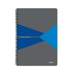 Caiet de birou LEITZ Office, carton laminat, certificare FSC, reciclabil, A4, 90 coli, cu spira, mat