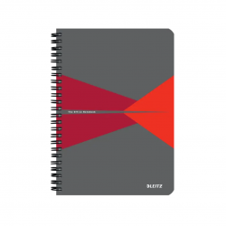 Caiet de birou LEITZ Office, carton laminat, certificare FSC, reciclabil, A5, 90 coli, cu spira, dic