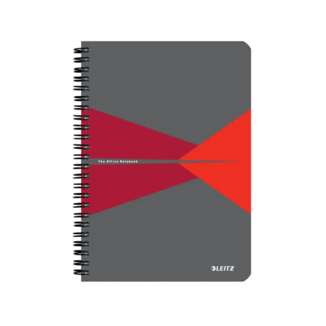 Caiet de birou LEITZ Office, carton laminat, certificare FSC, reciclabil, A5, 90 coli, cu spira, dic