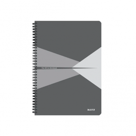 Caiet de birou LEITZ Office, carton laminat, certificare FSC, reciclabil, A4, 90 coli, cu spira, mat