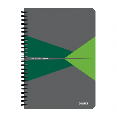 Caiet de birou LEITZ Office, PP, certificare FSC, reciclabil, A4, 90 coli, cu spira, matematica