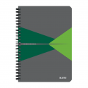 Caiet de birou LEITZ Office, PP, certificare FSC, reciclabil, A4, 90 coli, cu spira, matematica