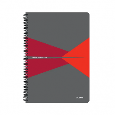 Caiet de birou LEITZ Office, PP, certificare FSC, reciclabil, A5, 90 coli, cu spira, matematica