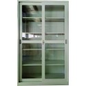 Dulap metalic Premium usi sticla culisante 4 rafturi, 1200x450x2000 mm (LxlxH), 50 kg/polita, PLUS
