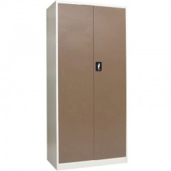 Fiset dulap metalic 4 polite+baza, 180x80x35 cm, 60 kg/polita, usi color maro, dulap metalic neasamblat