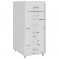 Casetiera metalica mobila cu 6 sertare 280x410x690 mm (LxlxH), PLUS