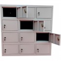 Dulap vestiar metalic Premium cu 12 compartimente pt. pastrare valori, 900x500x900 mm (LxlxH), PLUS